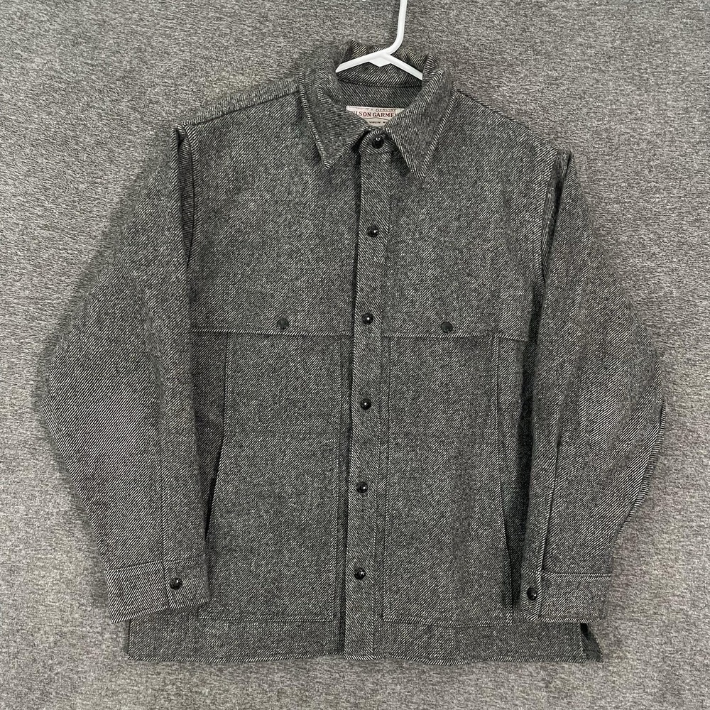 Vintage 70s CC FILSON Wool Cape Coat Mackinaw Cruiser L Herringbone Style 95